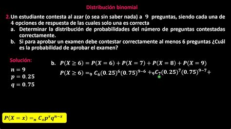 2 Distribución binomial YouTube