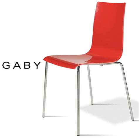 Chaises design GABY assise coque plastique couleur piétement acier