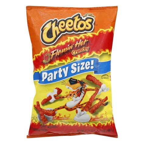 Cheetos Flamin Hot Crunchy Party Size Cheese Flavored Snacks Oz Instacart