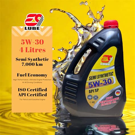 E9 5W 30 Semi Synthetic Engine Oil 4L API SP 100 GENUINE OIL Proton