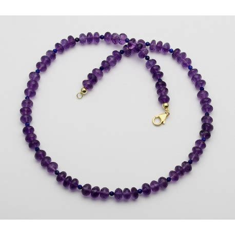 Amethyst Kette Facettierte Lila Amethyst Mit Lapislazuli 51 Cm Ed