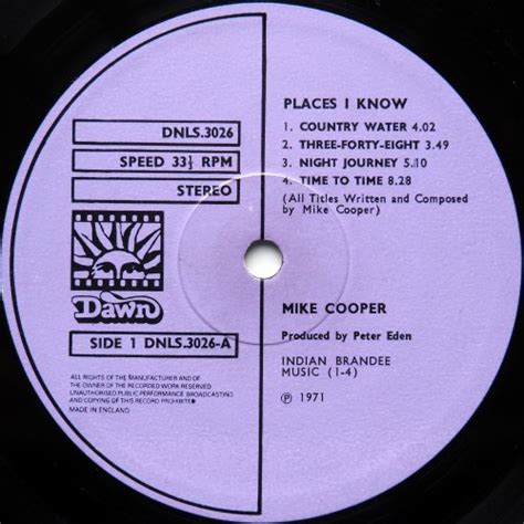 Mike Cooper With The Machine Gun Co And Michael Gibbs Places I Know 中古レコード・中古cdのdisk