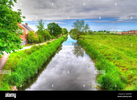 Canal In West Country Bridgwater And Taunton English Waterway With