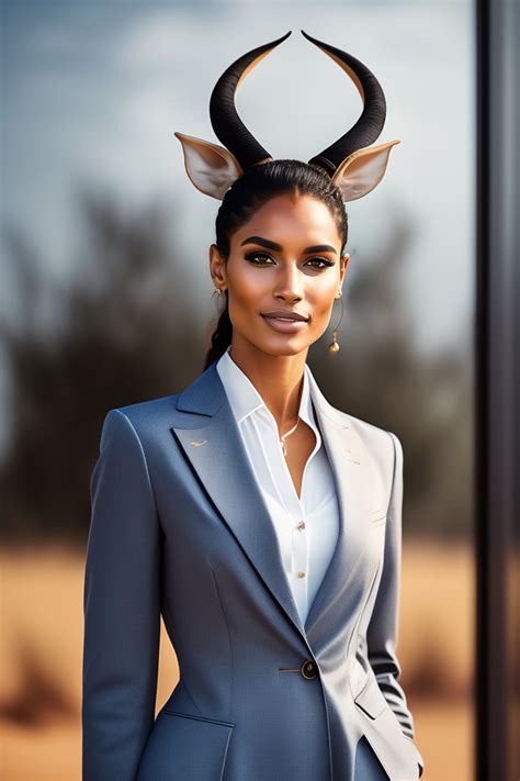 Lexica - An female gazelle in business dress
