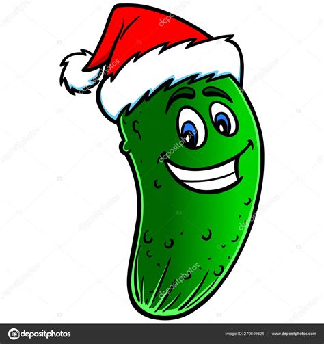 Christmas Pickle Cartoon Cartoon Illustration Christmas Pickle Mascot ...