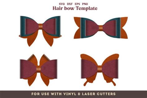 Hair Bow Templates Svg Dxf Cut Files Graphic By Akashkharvi Designs