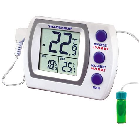 Traceable Digital Thermometer 1 Glycol Filled 5 Ml Glass Vaccine Bottle Probe Multi Point