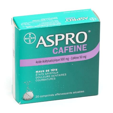 Aspro Caféine comprimés effervescents Aspirine Douleur et fièvre