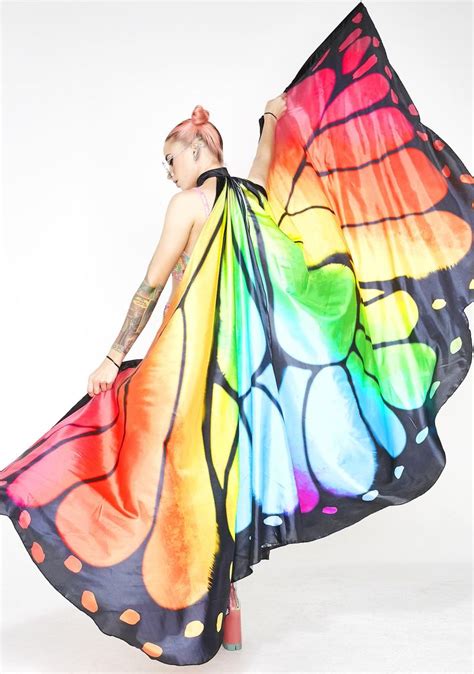 Rainbow Butterfly Wings Cape | Rainbow butterfly, Butterfly wings, Rave ...