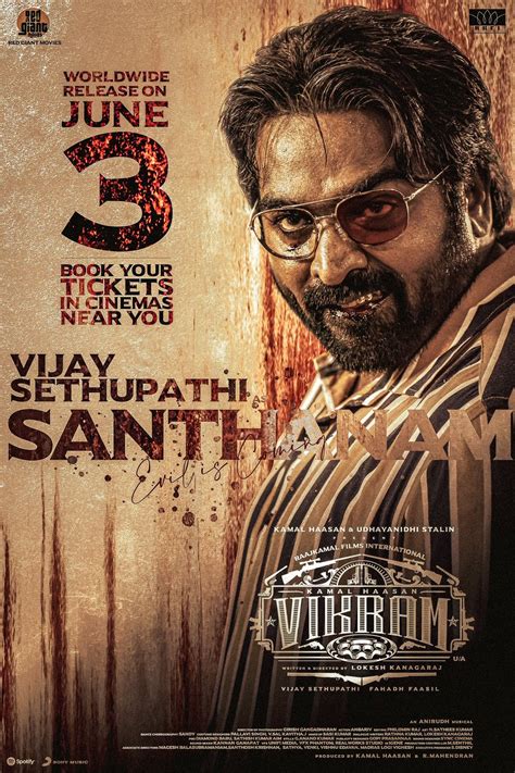 Vijay Sethupathi as Santhanam in "VIKRAM" 🎉 | Movie artwork, Action ...