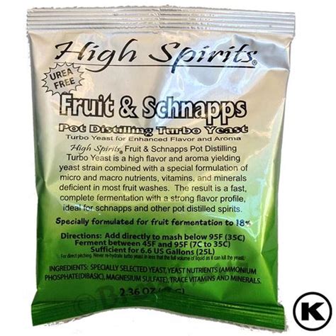 High Spirits Fruit Schnapps Pot Distilling Turbo Yeast 67g Smiley S