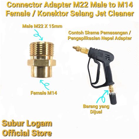 Jual Connector Adapter M Male To M Female Konektor Selang Jet