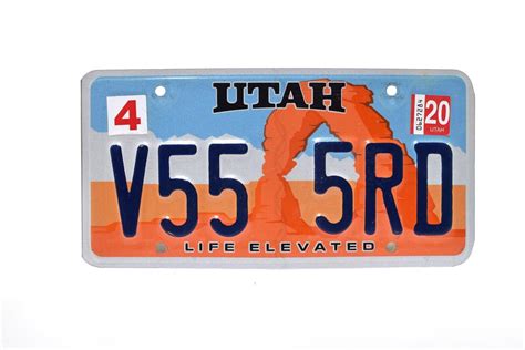 Utah License Plate Arch Life Elevated V55 5rd Single Plate Ebay