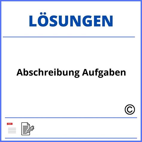 Abschreibung Aufgaben Mit L Sungen Pdf