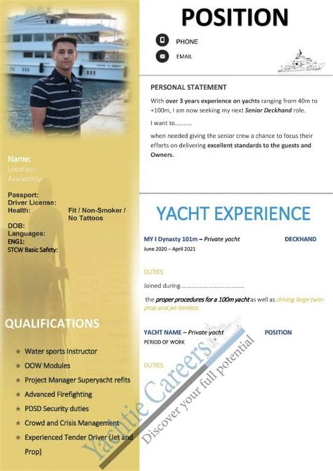 How To Write A Yacht Cv Superyacht Crew Jobs And Training Courses