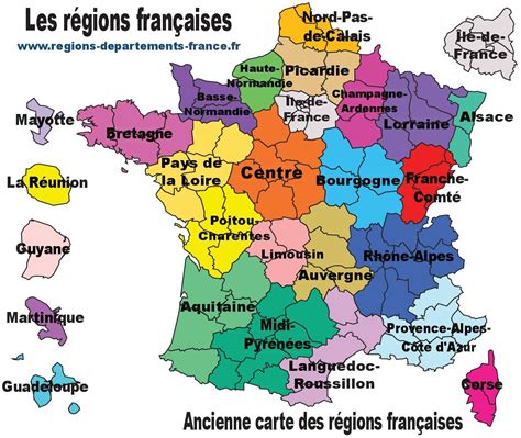 carte de france avec regions  departements