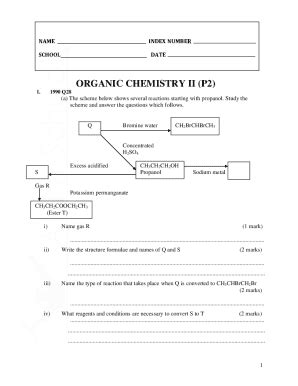 Fillable Online ORGANIC CHEMISTRY II FORM 4 CHEMISTRY TOPICAL