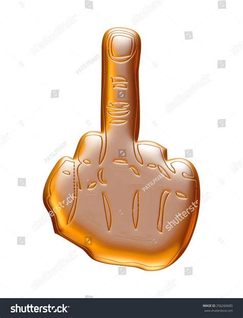 D Fuck Middle Finger Gold Metallic Stock Illustration Shutterstock
