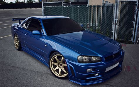 Fondos De Pantalla Nissan Skyline Gtr R34 Azul Coches Descargar Imagenes