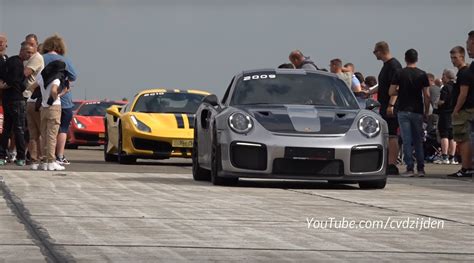 Porsche Gt Rs And Ferrari Pista Engage In Lairy Drag Race