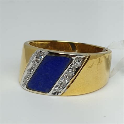 Anello Fascia In Oro Giallo Con Lapis E Diamanti Taglio Brillante