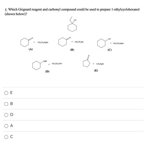 Three Reactions Between A Grignard Reagent And A Carbonyl Compound Are