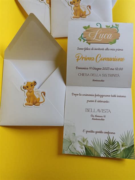 Invito Tema Re Leone Feste Biglietti E Inviti Di Cuore Creat