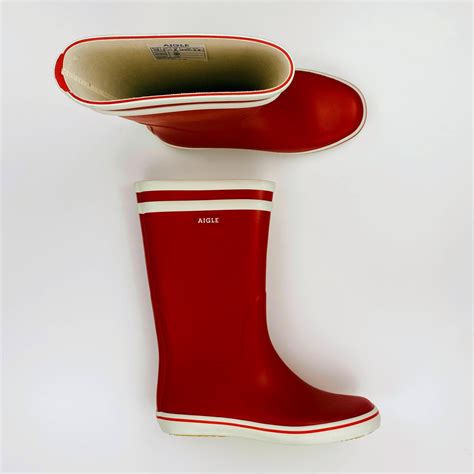 Aigle Malouine Second Hand Wellington Boots Womens Red 36