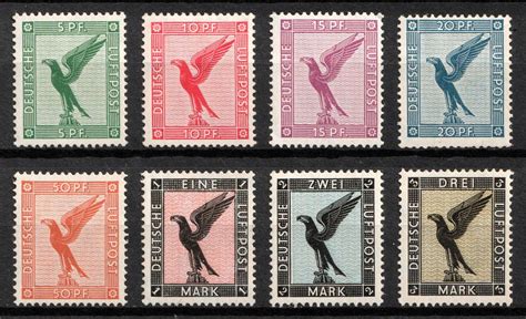 1926 Weimar Republic Germany Airmail Mi 378 384 Full Set CV