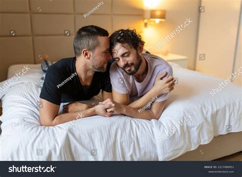 Happy Gay Couple Lying Down On Stock Photo Shutterstock