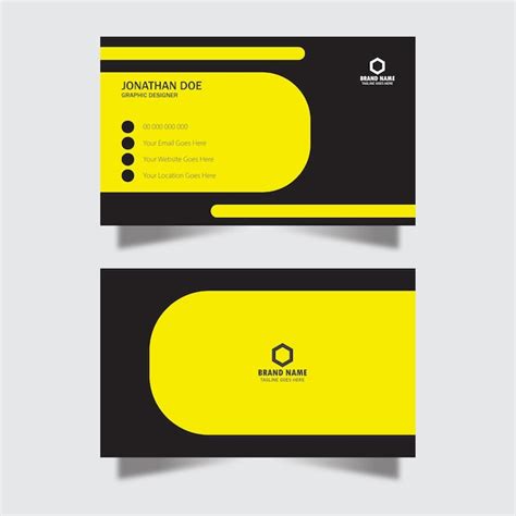 Premium Vector Modern Yellow And Black Business Card Design Template