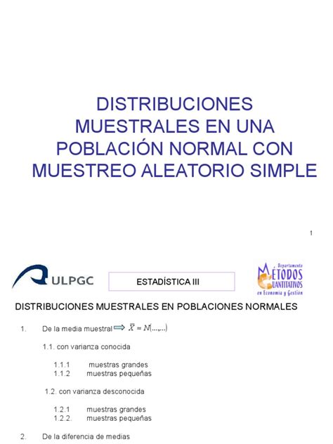 Distribuciones Muestrales Pdf Estadística Muestreo Estadísticas