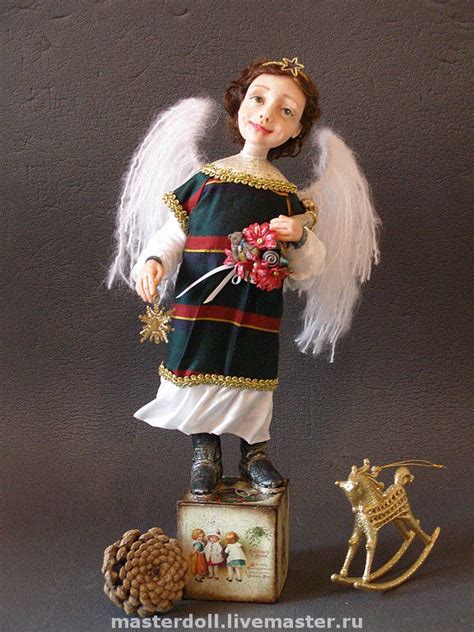 Авторская Кукла " Рождественский ангел" из полимерной глины в интернет ...