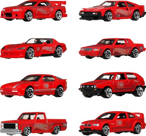 Hot Wheels Collector Veículo de Brinquedo Pacote 8 Carros 80º aniversário da Mattel para