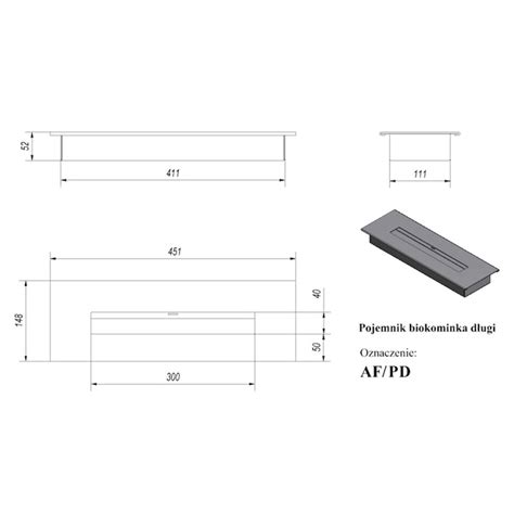 KRATKI Hořák pro bio krb 451x148mm 0 75L mbterm krby cz