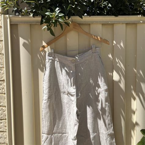 Nude Lucy Linen Pants Size M Colour Natural Depop