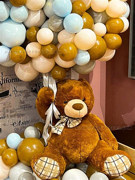 Floating Teddy Bear With Balloons - Miami Party Decor - Party ...