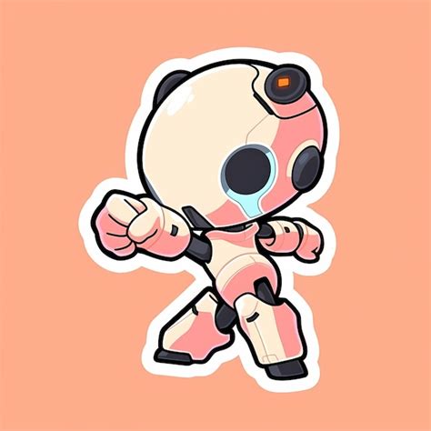 Premium AI Image | Minimal Japanese Kawaii Robot Chibi Anime Vector Art Sticker with Clean Bold ...