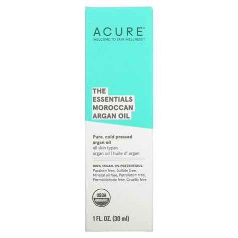 Acure The Essentials Moroccan Argan Oil 1 Fl Oz 30 Ml