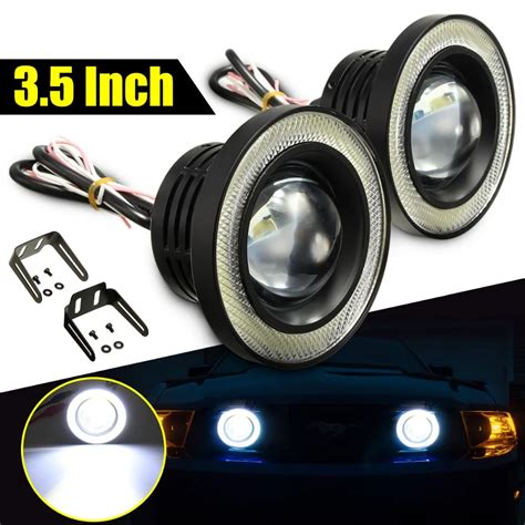 X Car Cob Led Angel Eyes Fog Light Lens Projector Led Halo Ring White