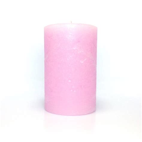 Pale Pink Large Rustic Unscented Pillar Candle Choose Size Etsy