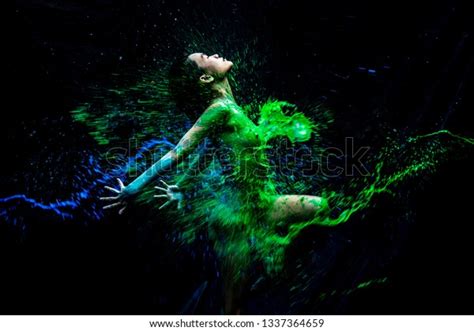 Nude Woman Paint Splash Asian Girl Stock Photo 1337364659 Shutterstock
