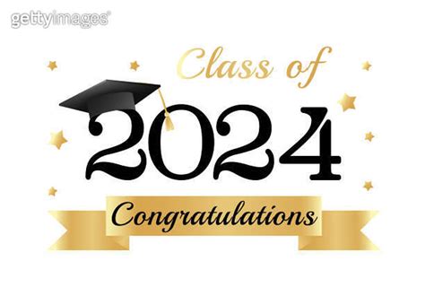 Class Of 2024congratulations Graduates Design Template With Gold