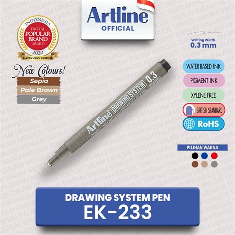 Jual Artline Drawing System Pen Gambar 03 Mm Ek 233 Shopee Indonesia