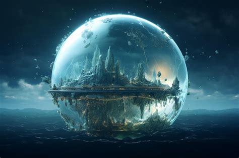 Premium AI Image | Ocean planet with underwater civilization