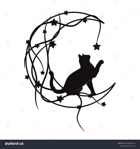 23881 Cat Moon Silhouette Royalty Free Photos And Stock Images