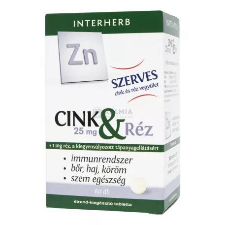 Interherb Cink S R Z Mg Tabletta Db Patika Gy Gys