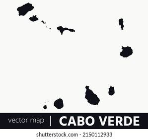 High Detailed Vector Map Cape Verde Stock Vector Royalty Free