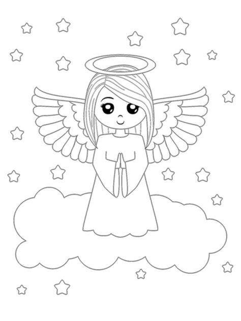 Раскраски Ангелов - распечатать в формате А4 | Christmas coloring pages ...