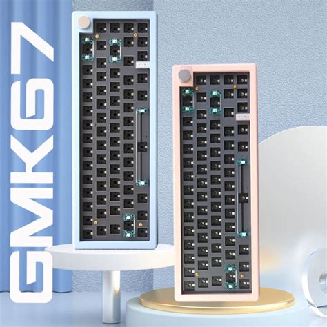 Gmk Three Mode Hot Plug Mechanical Keyboard Kit Pink Blue Wired Wireless Bluetooth Gasket